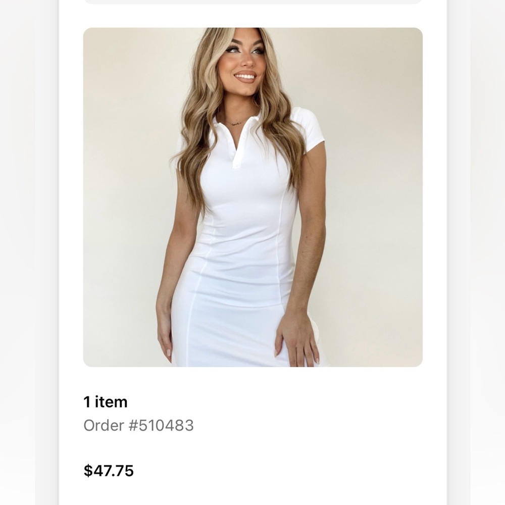 Lane 201 White Buttoned Polo Mini Dress Athletic Style